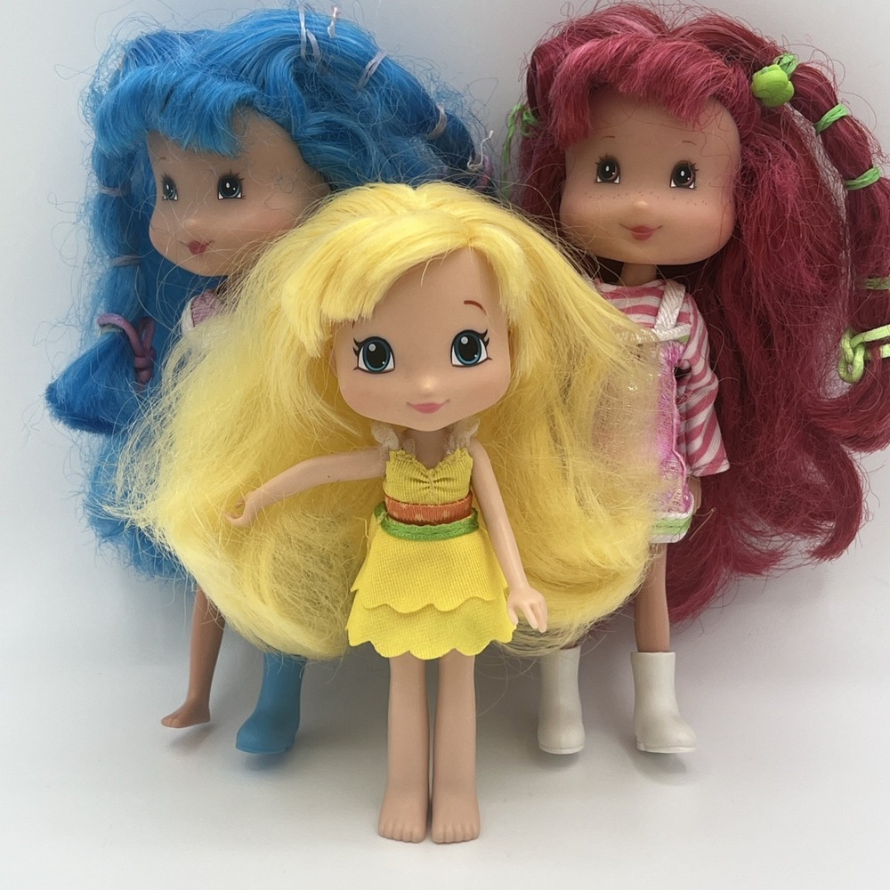 Strawberry Shortcake Blueberry Muffin Candy Pops 2006 Dolls + Lemon Meringue lot